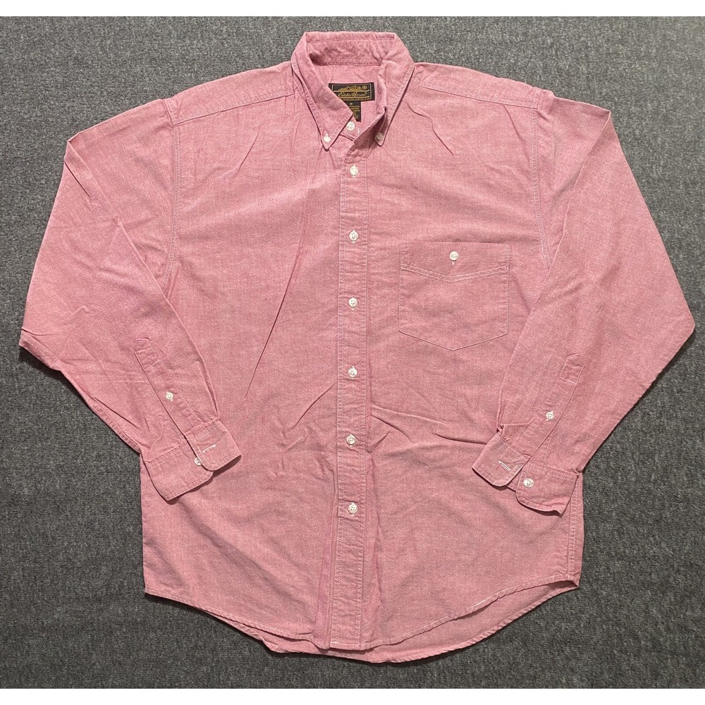 Eddie Bauer Shirt Men's Size M Button Up Long Sleeve 100% Cotton Classic Fit